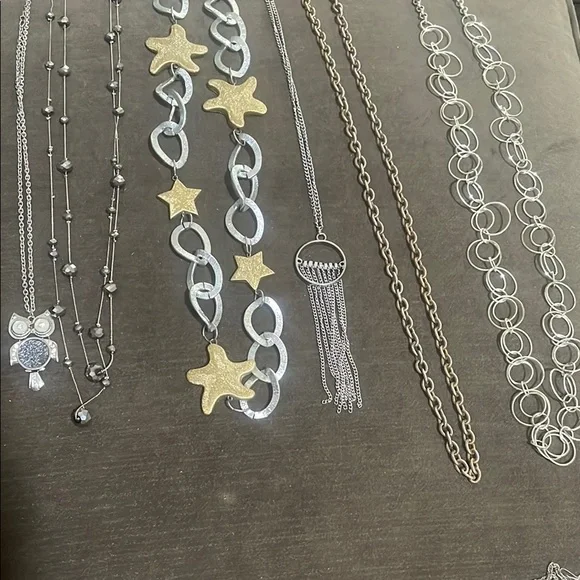 Vintage Costume Silvertone Jewelry Lot of 10 - Picture 1 of 7